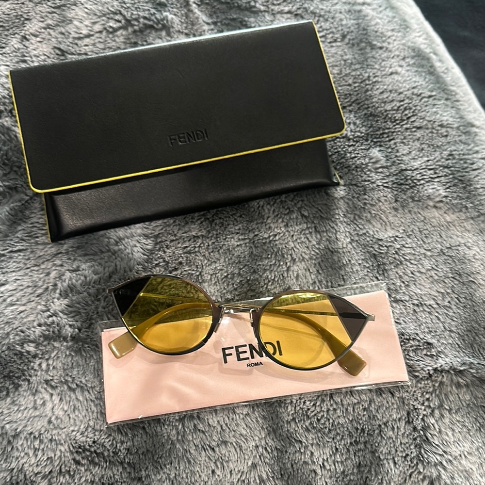 Fendi Yellow Sunglasses Modern Accessories